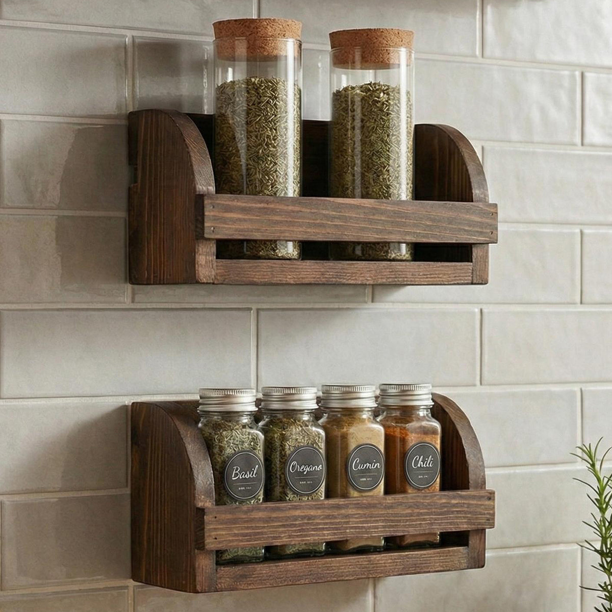 Liberty set of 2 Wooden Wall Shelf Organiser