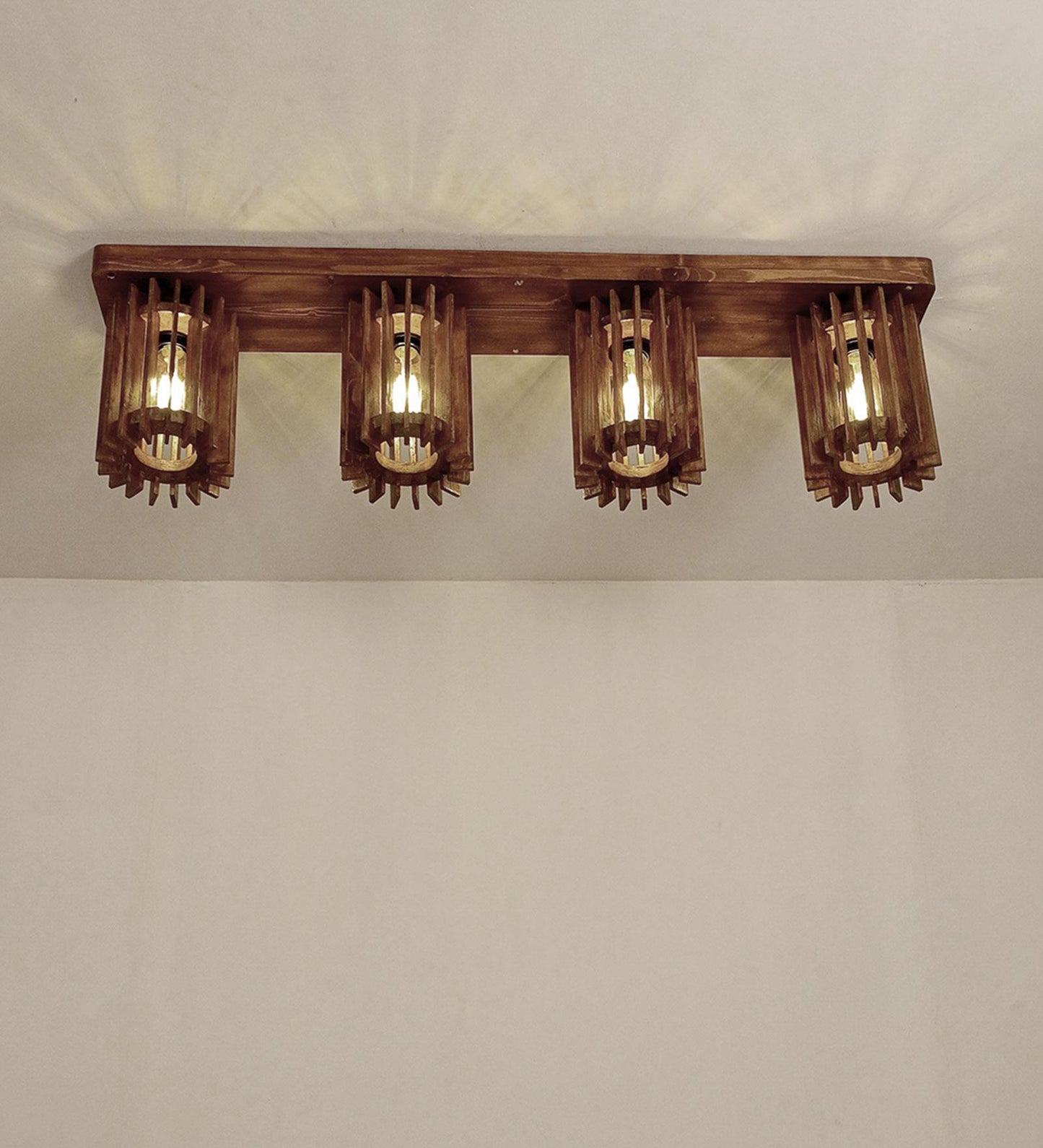 Dive Brown Wooden 4 Series Ceiling Lamp