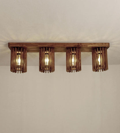 Dive Brown Wooden 4 Series Ceiling Lamp
