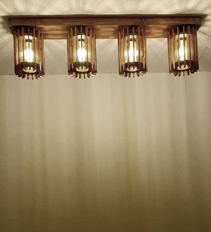 Dive Brown Wooden 4 Series Ceiling Lamp