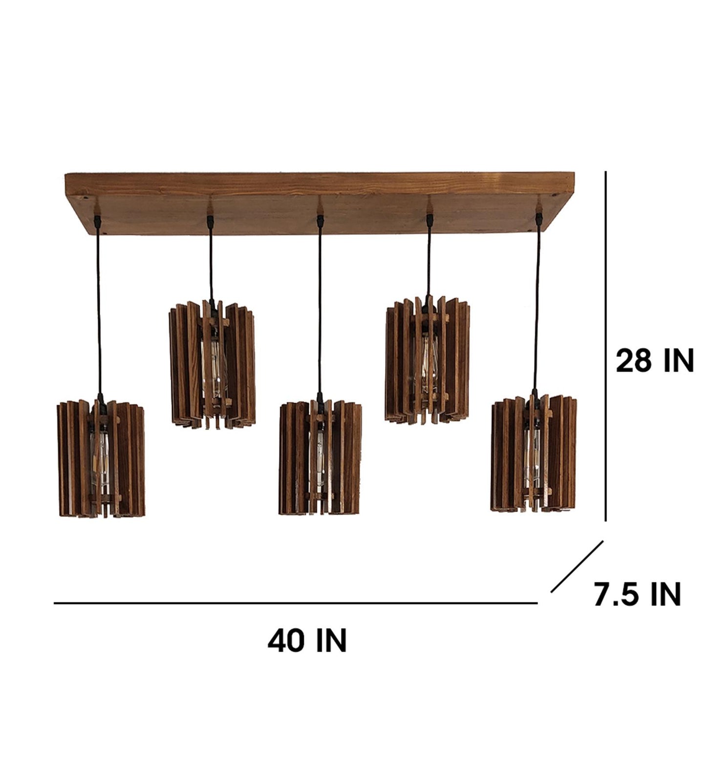 Dive Brown Wooden 5 Series Hanging Lamp