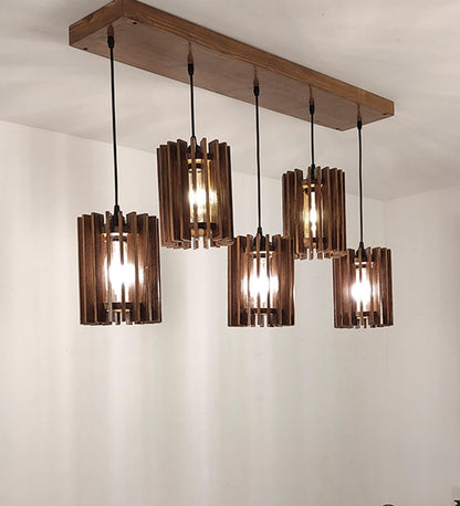 Dive Brown Wooden 5 Series Hanging Lamp