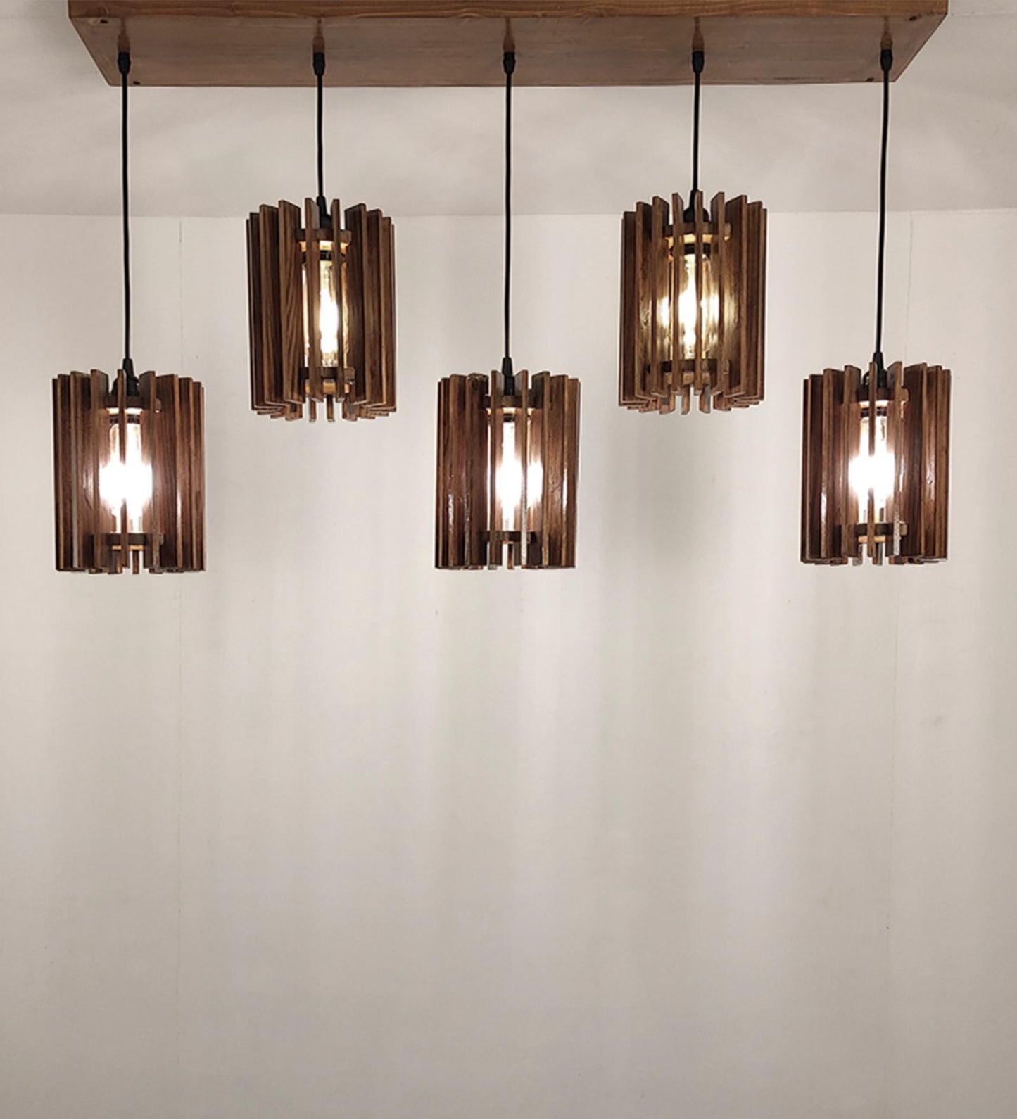 Dive Brown Wooden 5 Series Hanging Lamp