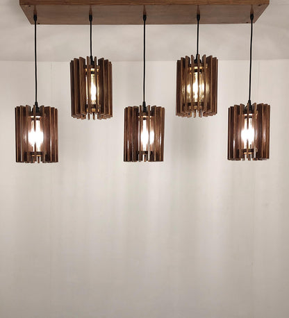 Dive Brown Wooden 5 Series Hanging Lamp