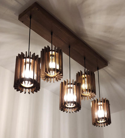 Dive Brown Wooden 5 Series Hanging Lamp
