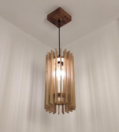 Dive Beige Wooden Single Hanging Lamp