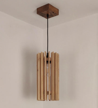 Dive Beige Wooden Single Hanging Lamp