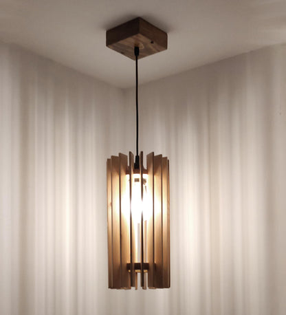 Dive Beige Wooden Single Hanging Lamp
