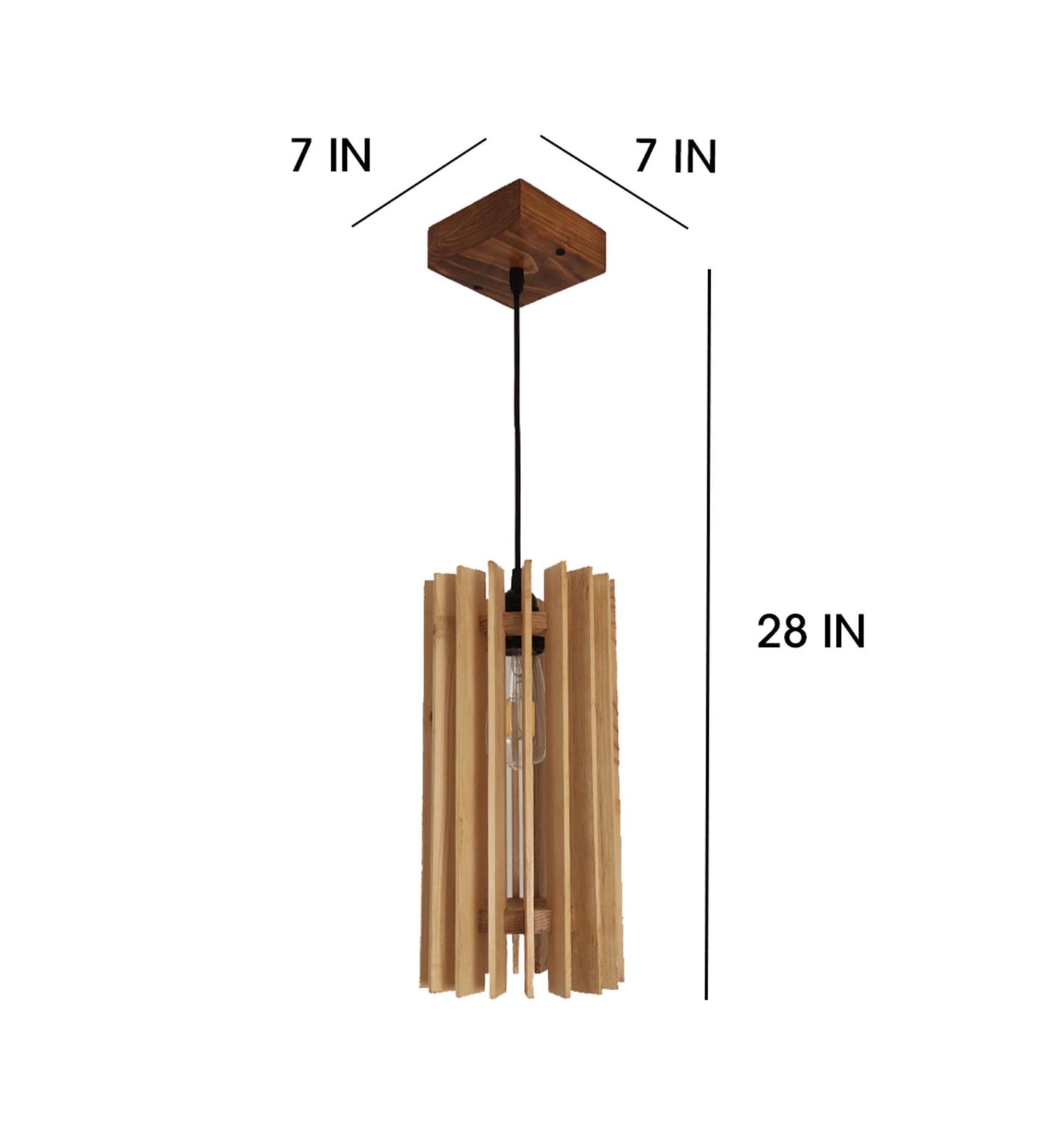 Dive Beige Wooden Single Hanging Lamp