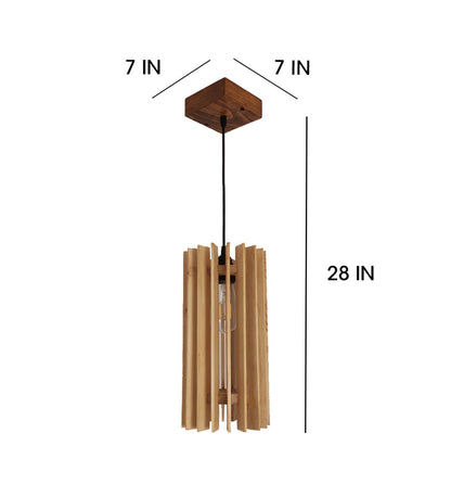 Dive Beige Wooden Single Hanging Lamp