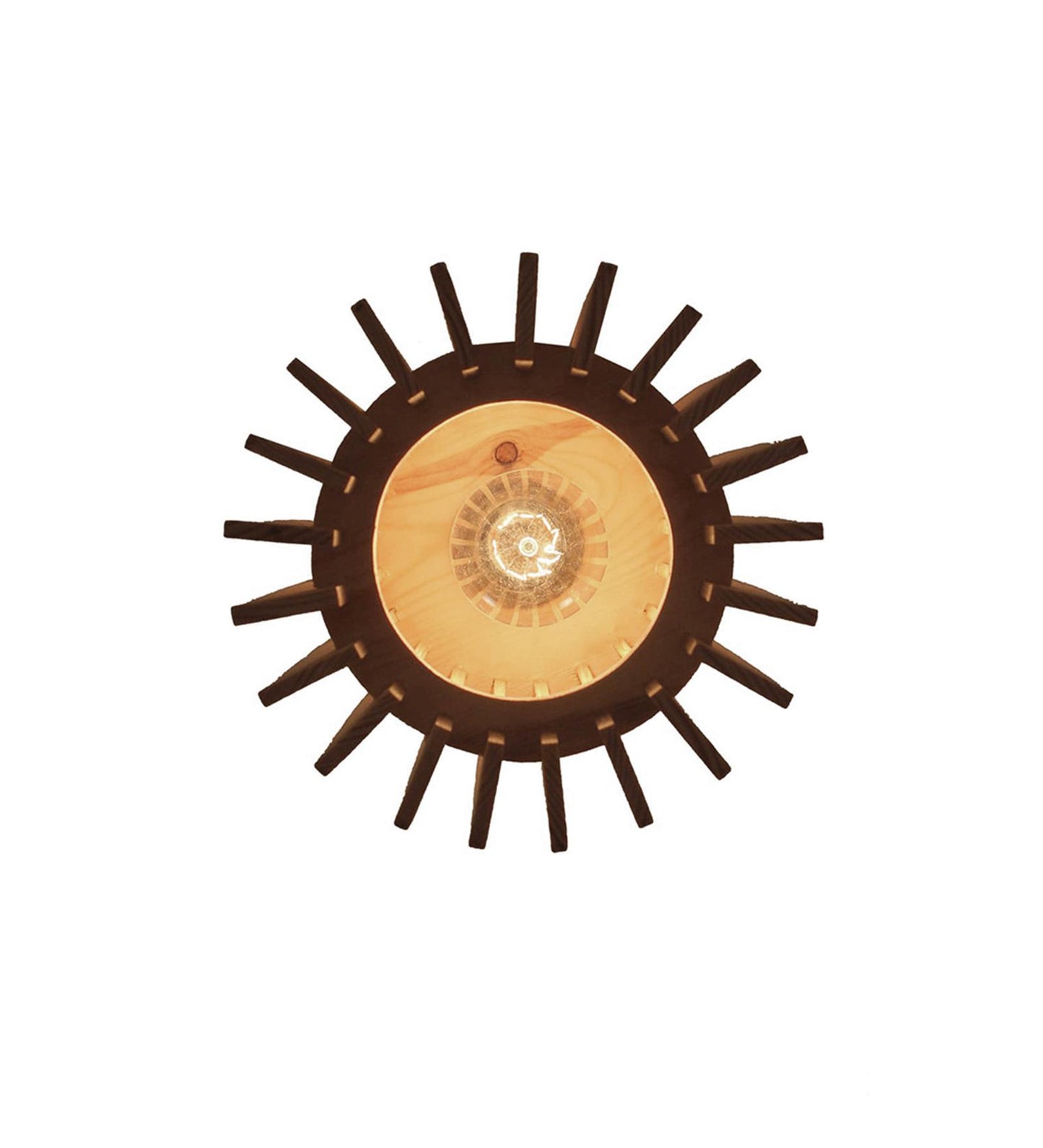 Dive Beige Wooden Single Hanging Lamp