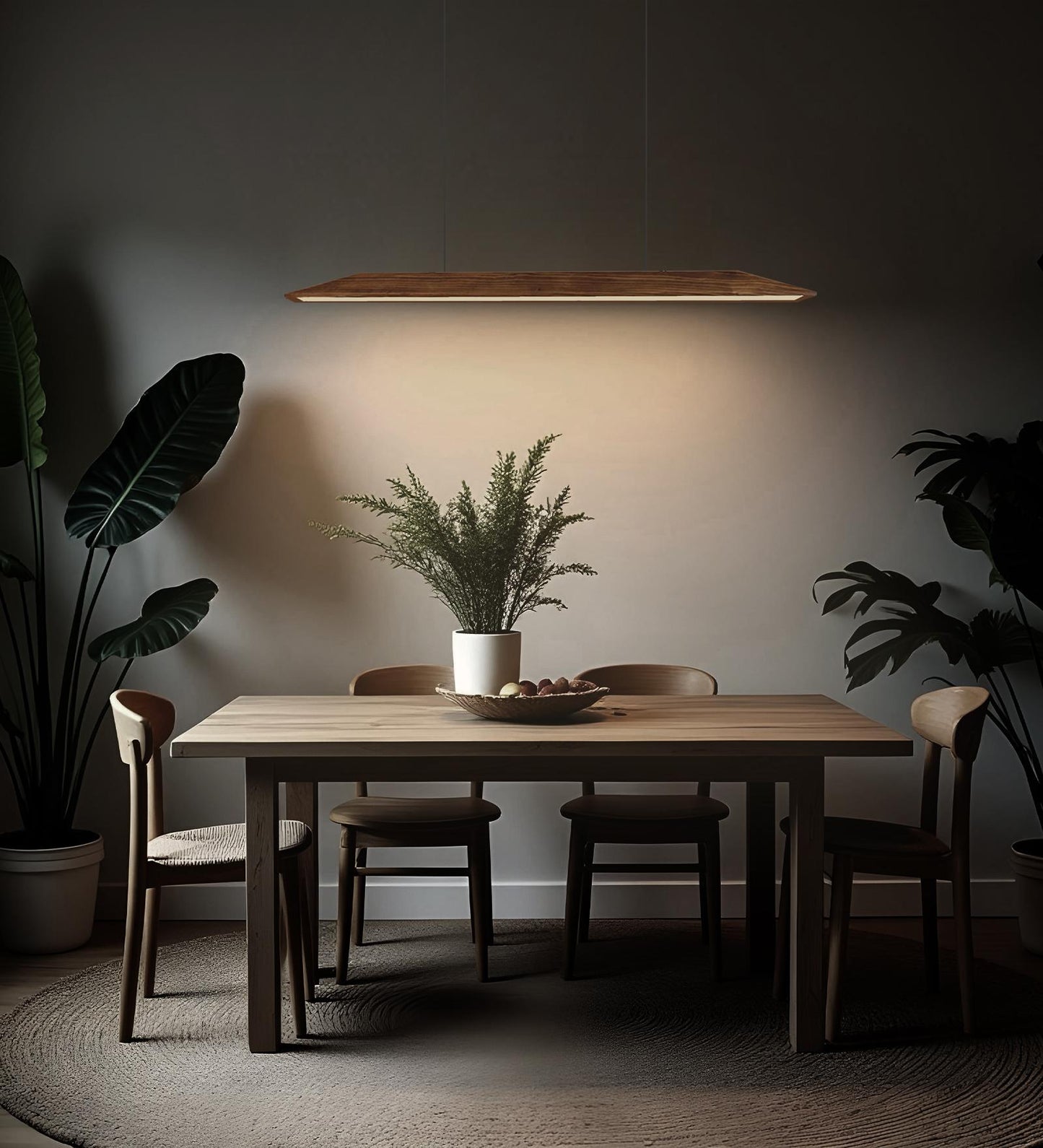 Comfort 48 Brown Wooden LED Hanging Lamp