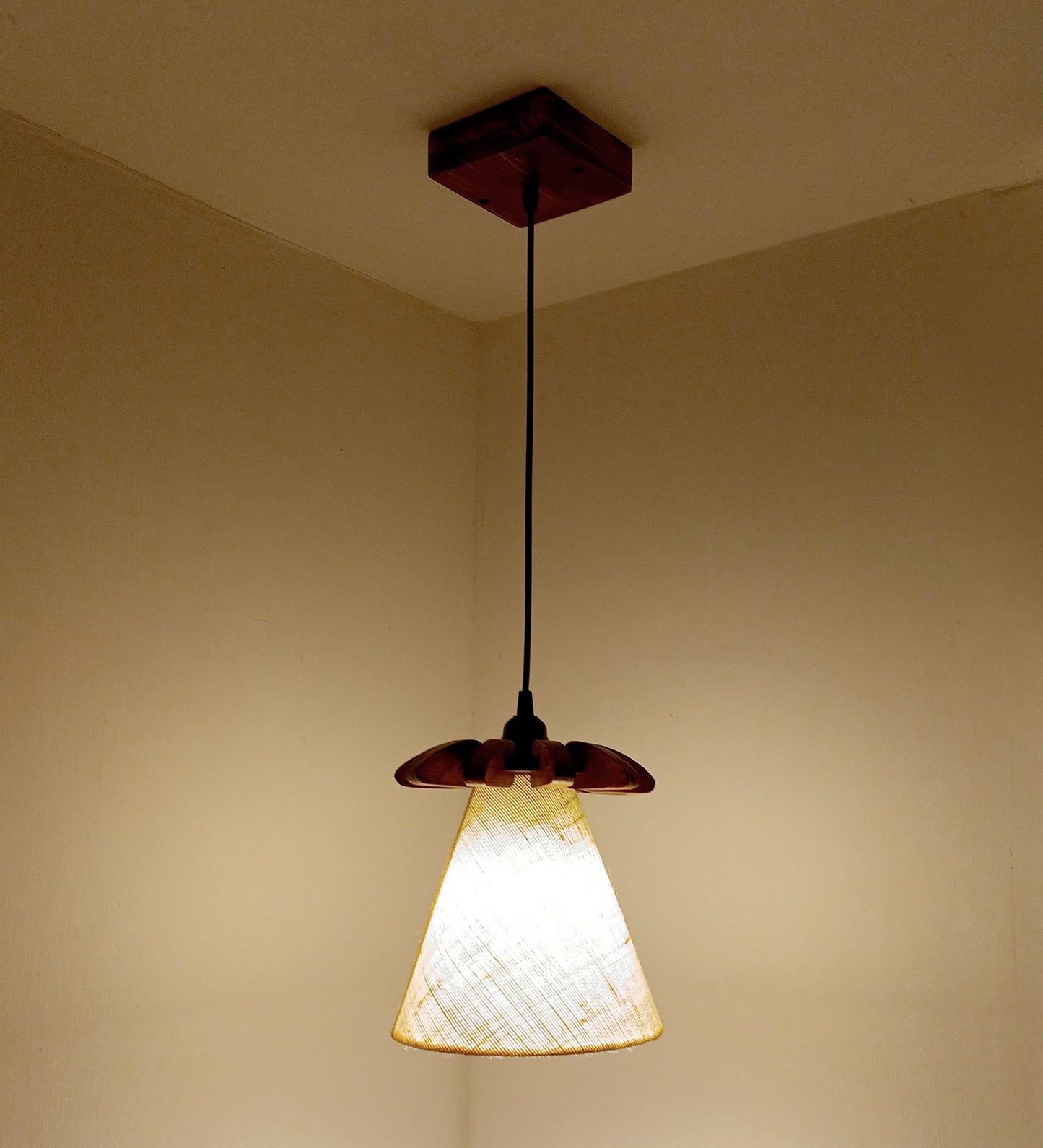 Elan Brown Wooden Single Hanging Lamp