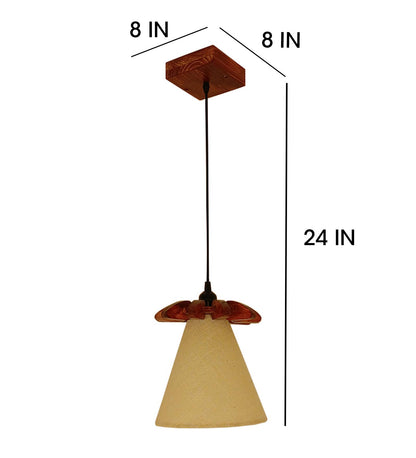 Elan Brown Wooden Single Hanging Lamp