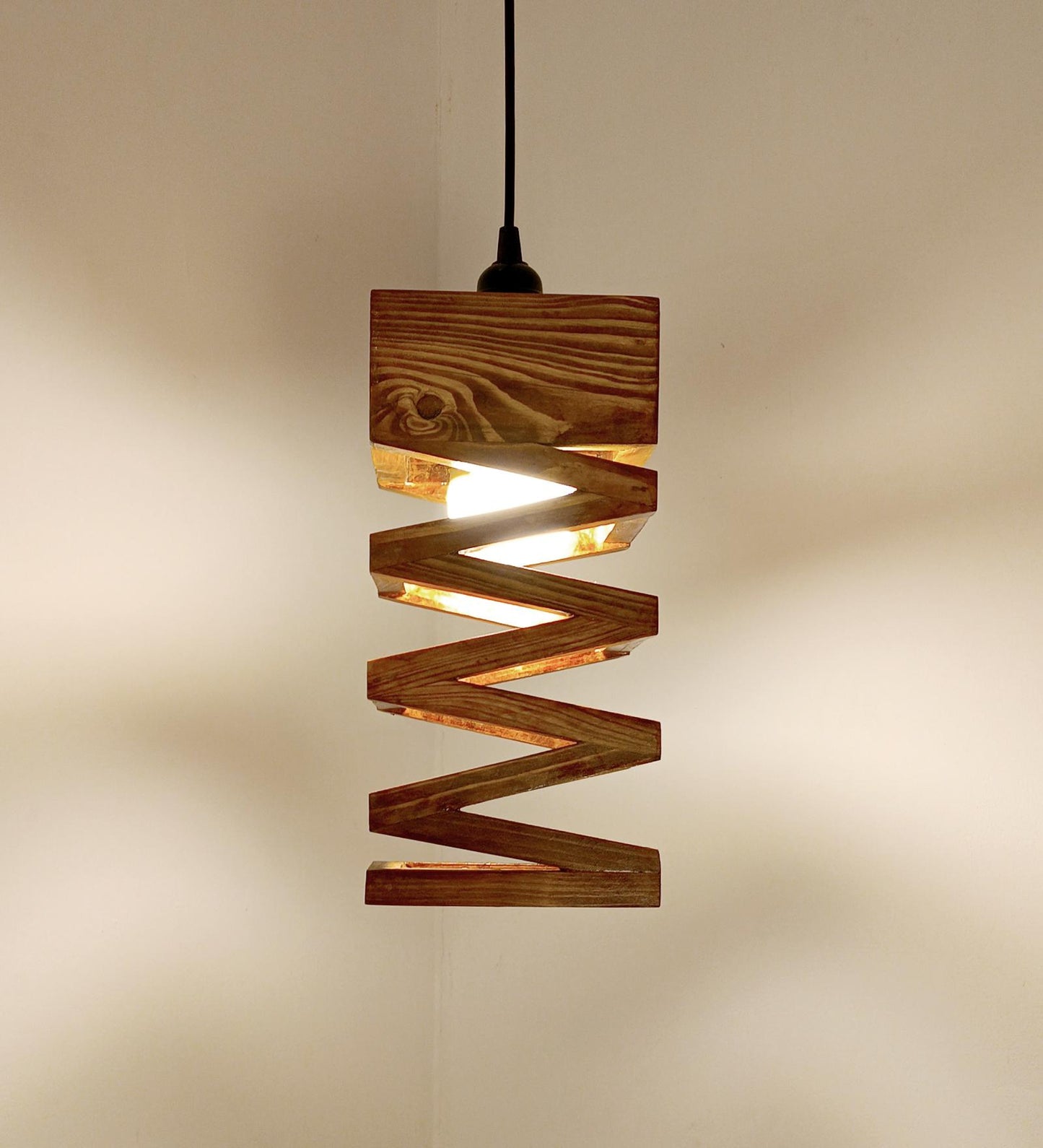 Bliss Brown Wooden Single Hanging Lamp