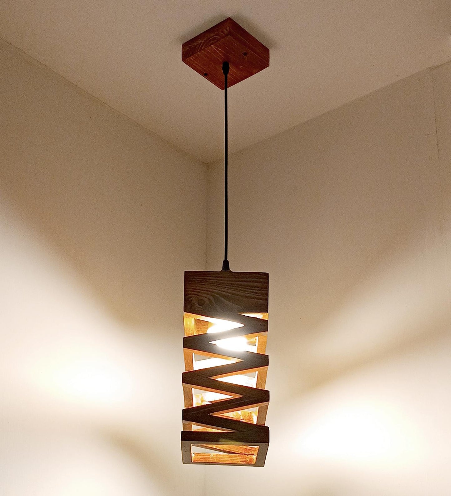 Bliss Brown Wooden Single Hanging Lamp