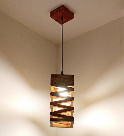 Bliss Brown Wooden Single Hanging Lamp