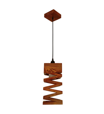 Bliss Brown Wooden Single Hanging Lamp