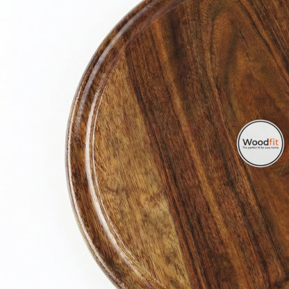 Woodfit Handcrafted Solid Sheesham Wood Chakla Belan Set with Integrated Storage Stand